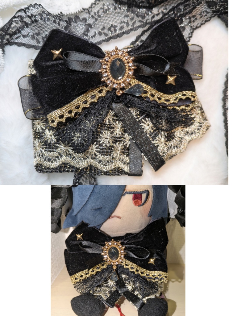 ブラック×ゴールド　裏起毛ポンチョ