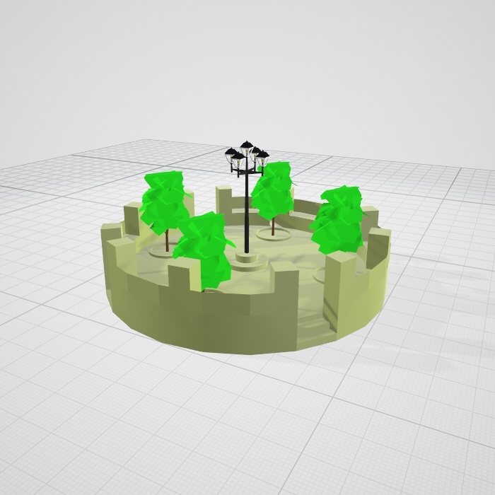 「3dモデル」木　階段　外構　公園　公共　