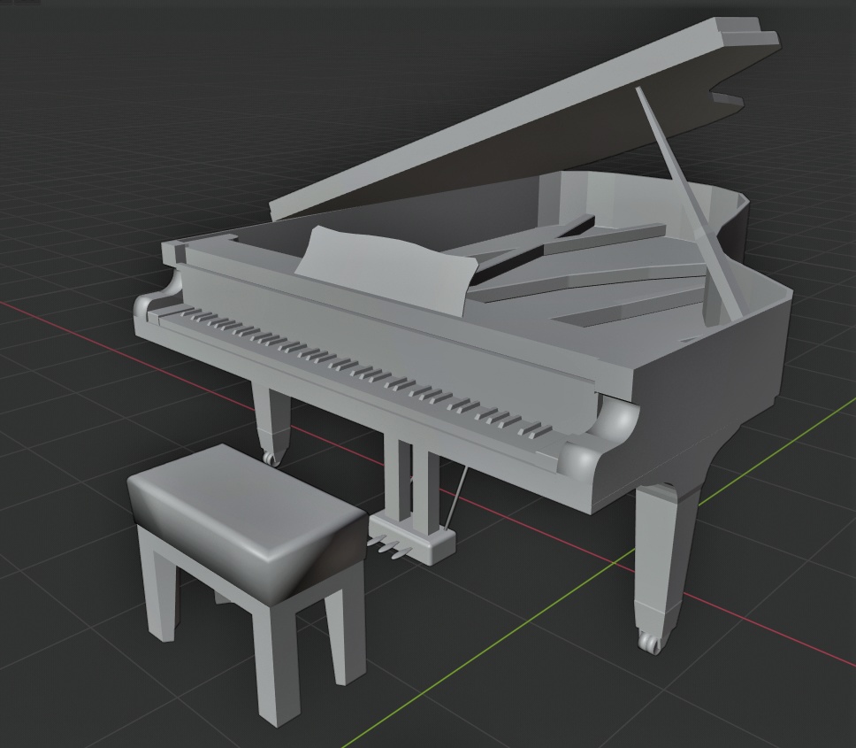 【無料】ピアノ 3Dモデル【VRC向け】