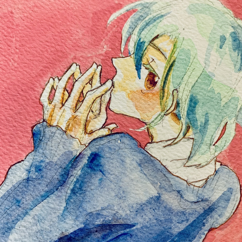 手描きイラスト『meguru』 台紙 原画 創作男子 オリジナル