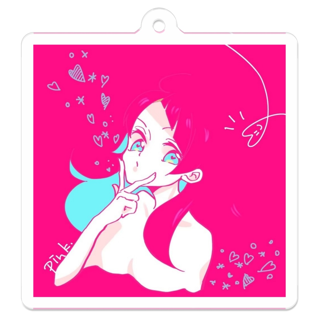 PINK創作女子*アクリルキーホルダー