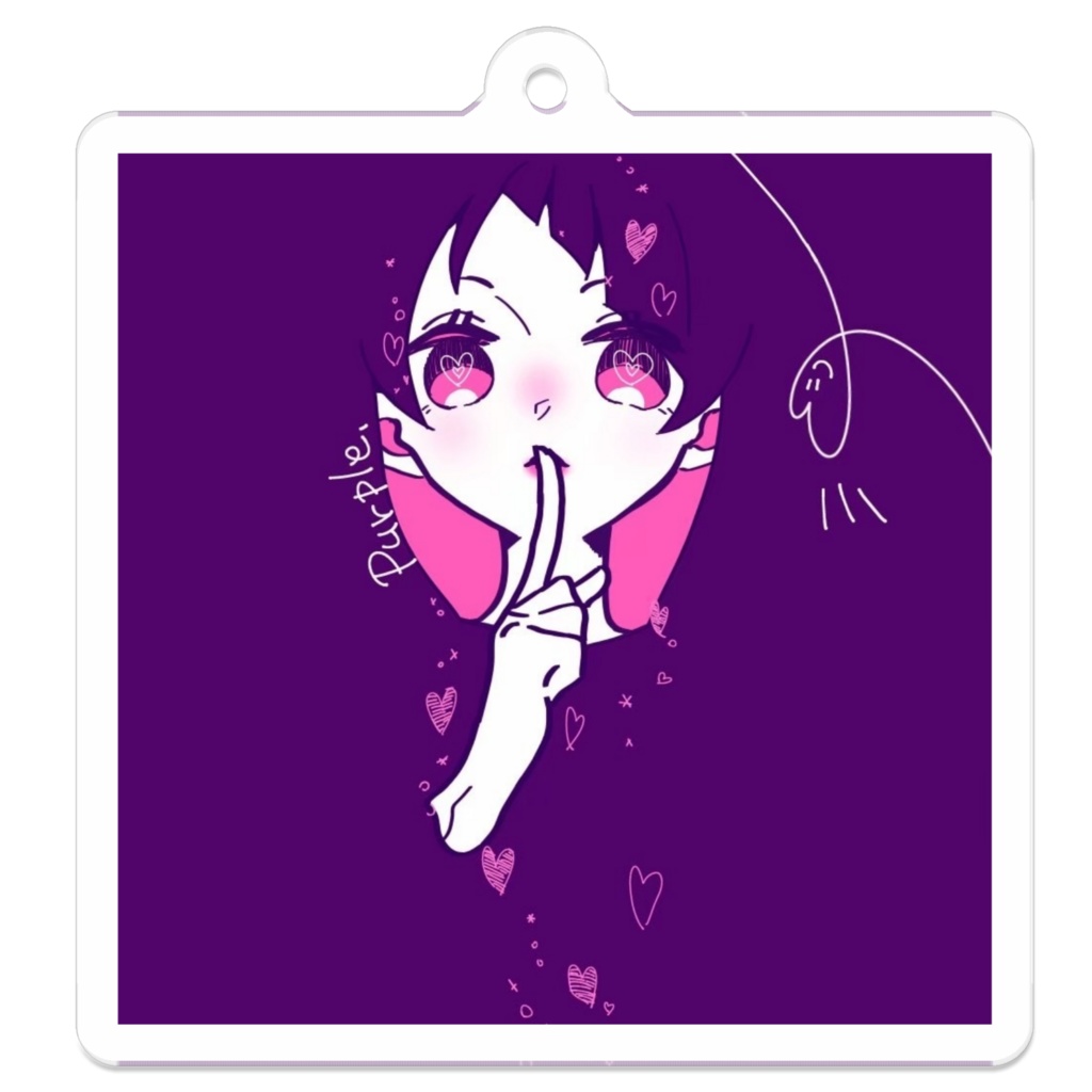 purple創作女子＊アクリルキーホルダー
