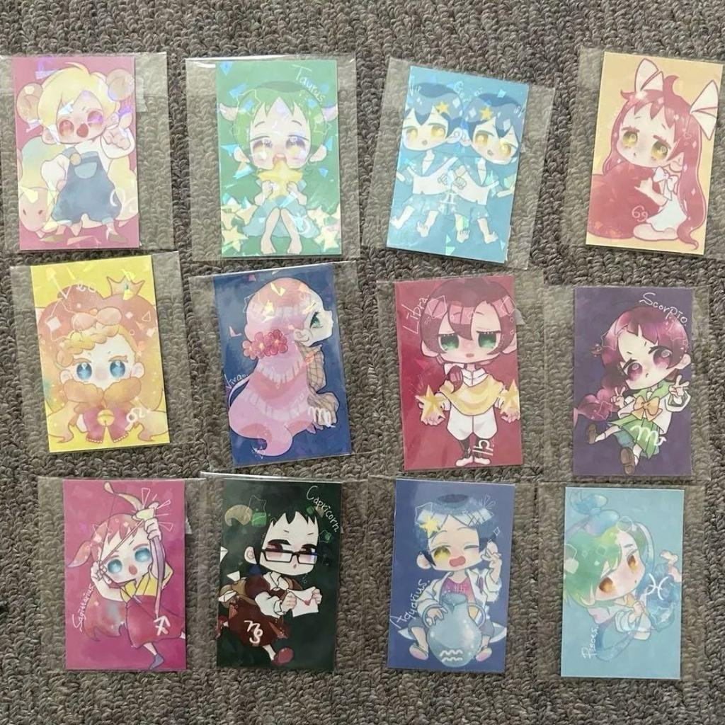 ☆【12星座擬人化】手作りホログラムステッカーセット（全12種）