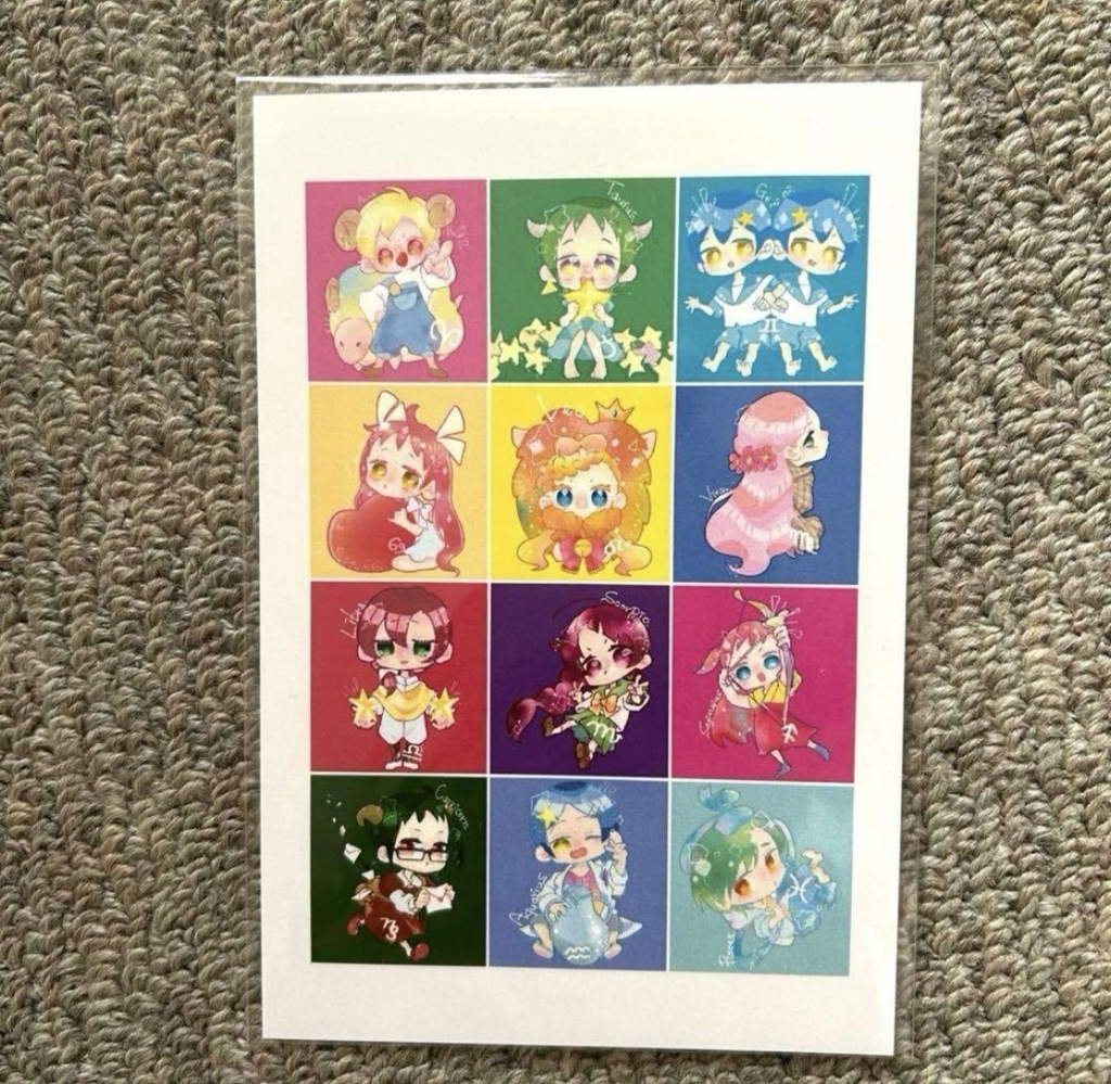 【12星座擬人化キャラクター★ポストカード13枚セット】