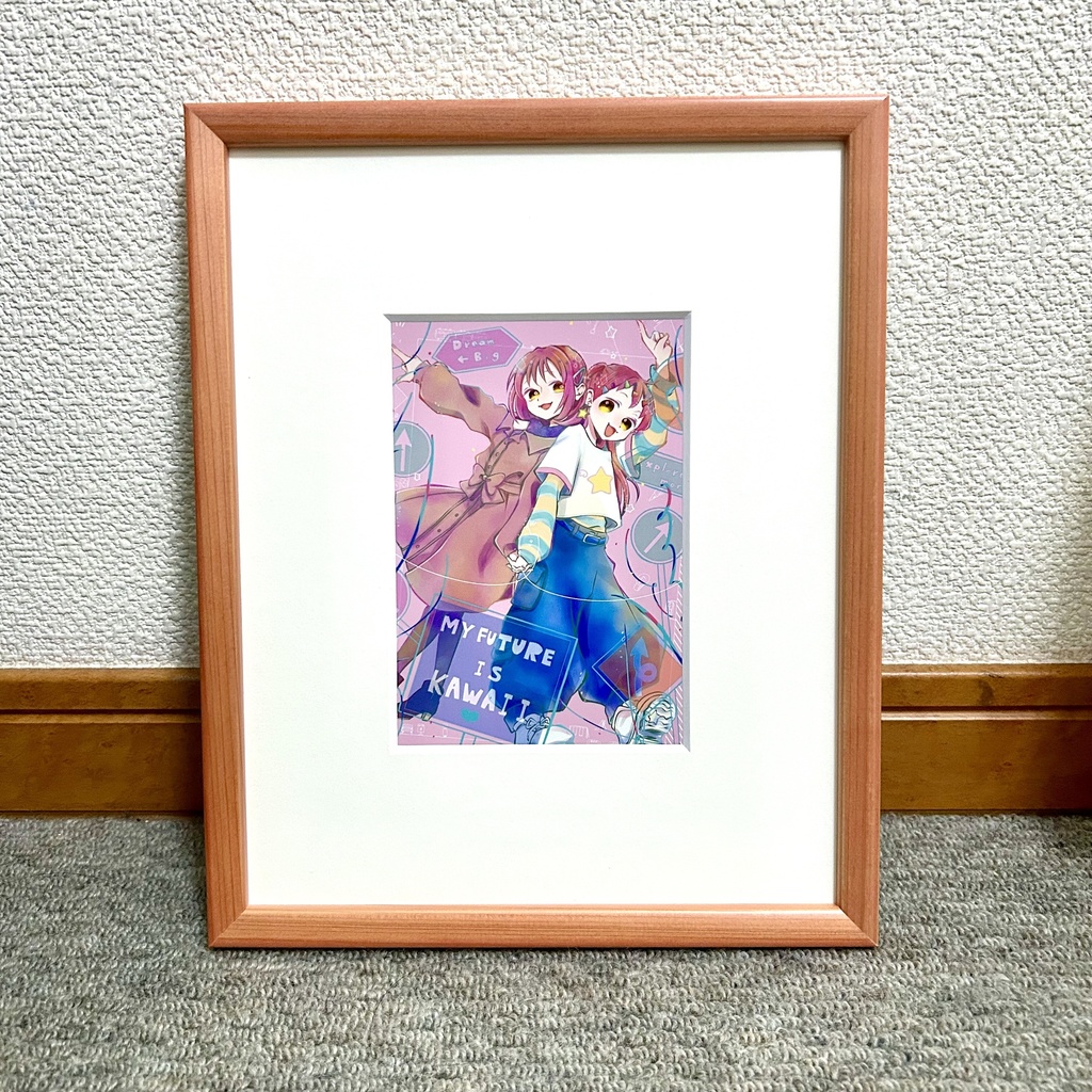 〈一点物〉額装済みポストカード＊創作女子＊ アートフレーム 直筆サイン入り