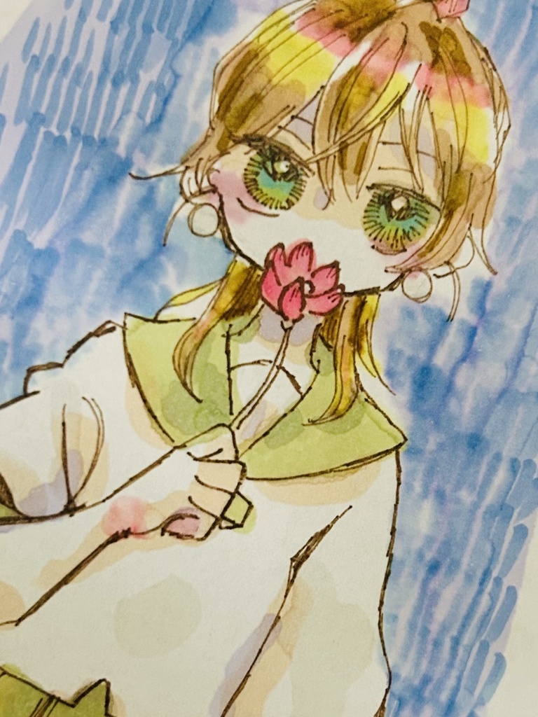 **手描きイラスト*キーホルダー*原画*オリジナル*創作女子**