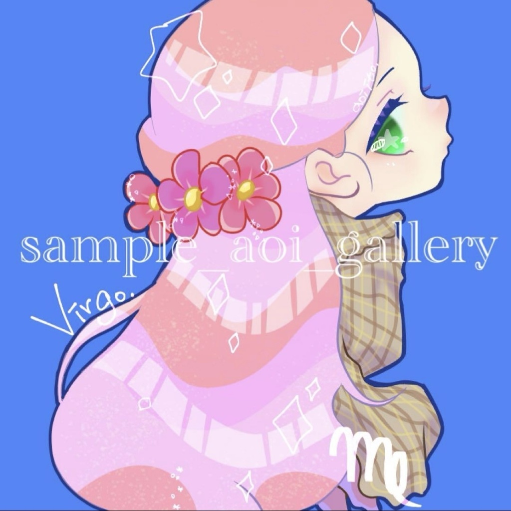 *手作りオリジナルグッズ*おとめ座*ポストカード+ステッカーセット*キラキラ