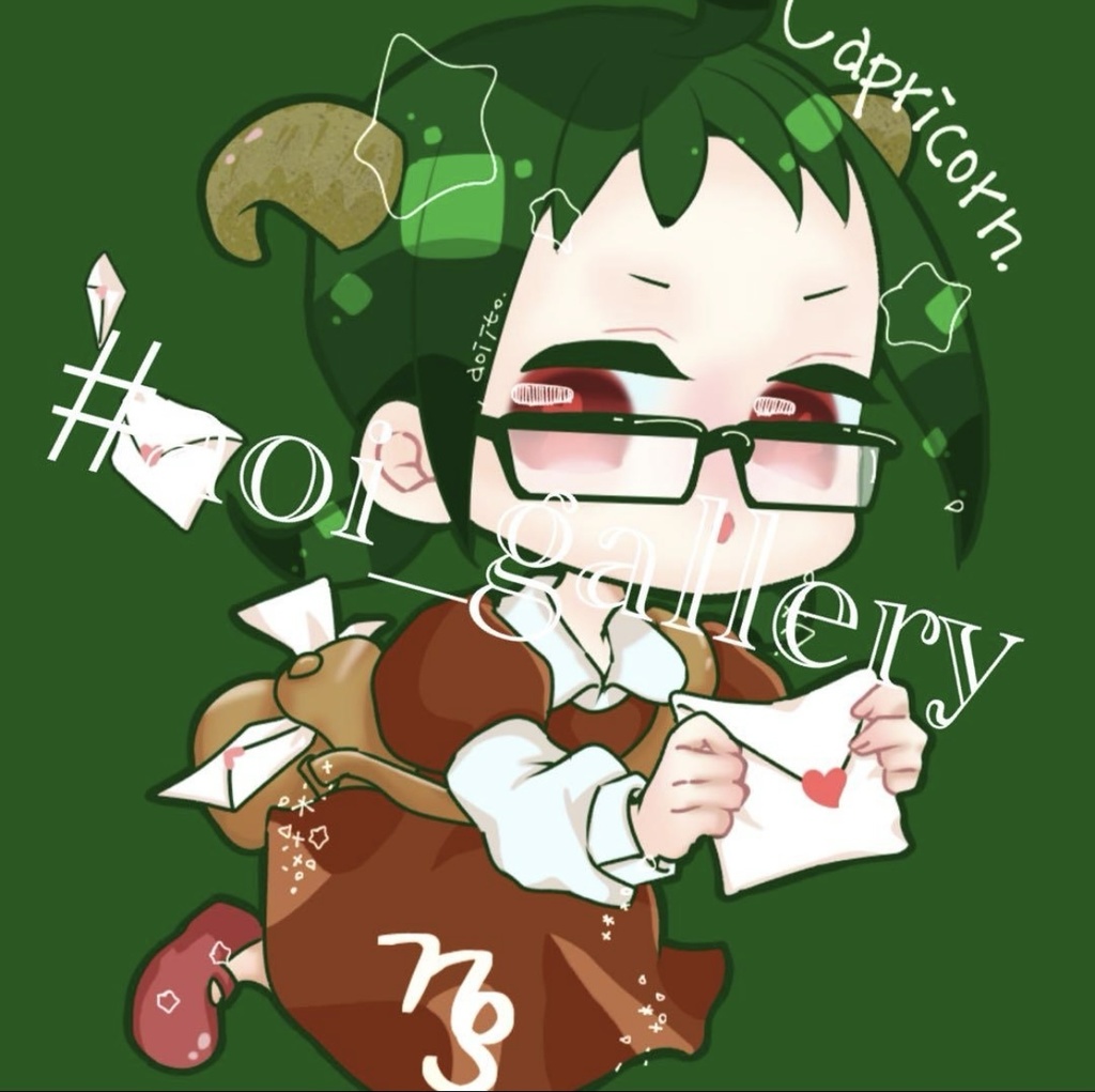 *手作りオリジナルグッズ*やぎ座*ポストカード+ステッカーセット*キラキラ