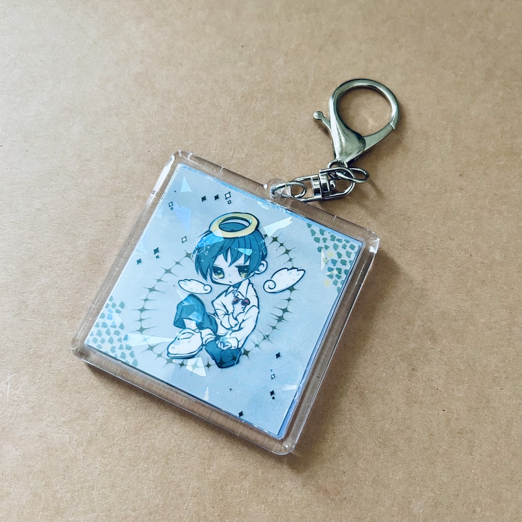 **手描きイラスト*キーホルダー*オリジナル*創作男子*天使**