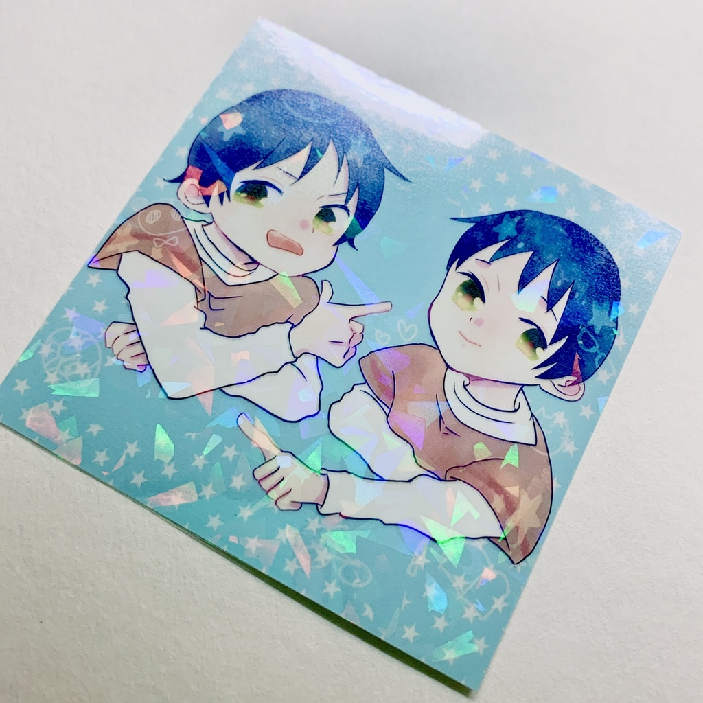 **オリジナルイラストカード*キラキラ*創作双子*かわいい*3枚セット**