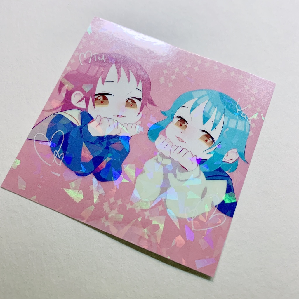 **オリジナルイラストカード*キラキラ*創作双子*かわいい*3枚セット**