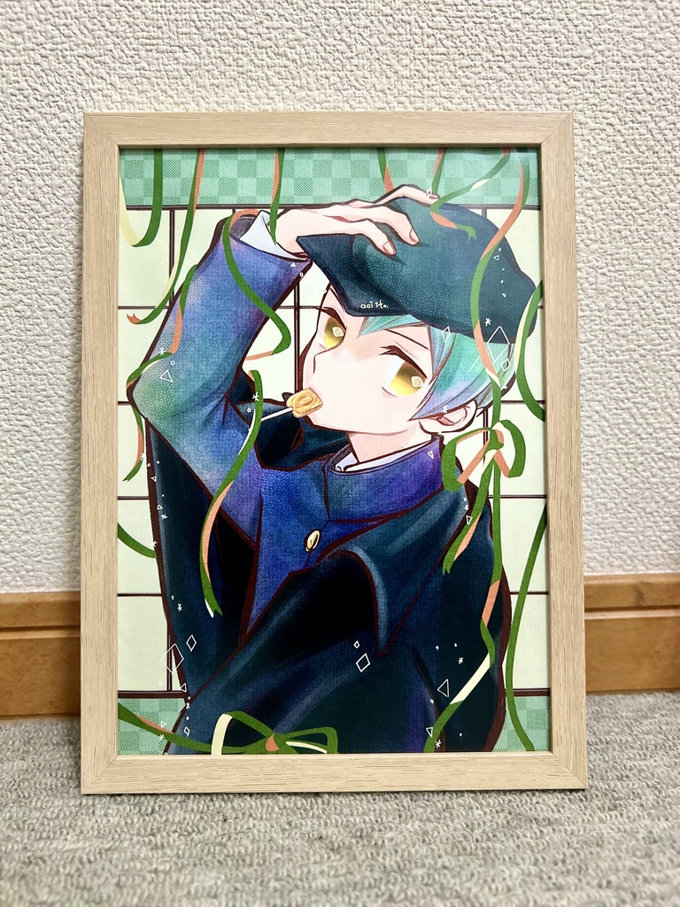 【額付オリジナルイラスト】べっこう飴をくわえる 翔 B5