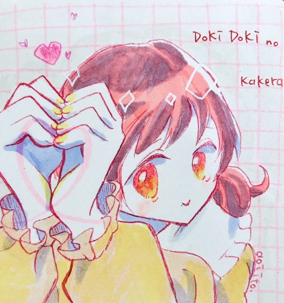 手描きイラスト：原画　創作女子　オリジナル　ドローイング５