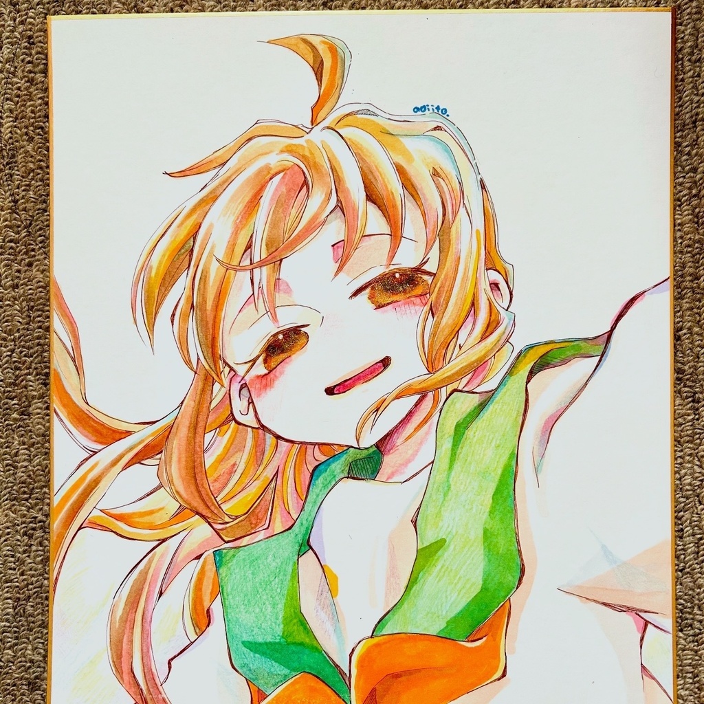 〈大色紙原画イラスト〉手描きイラスト：栞菜『好きな人にしか見せない表情』シリーズ