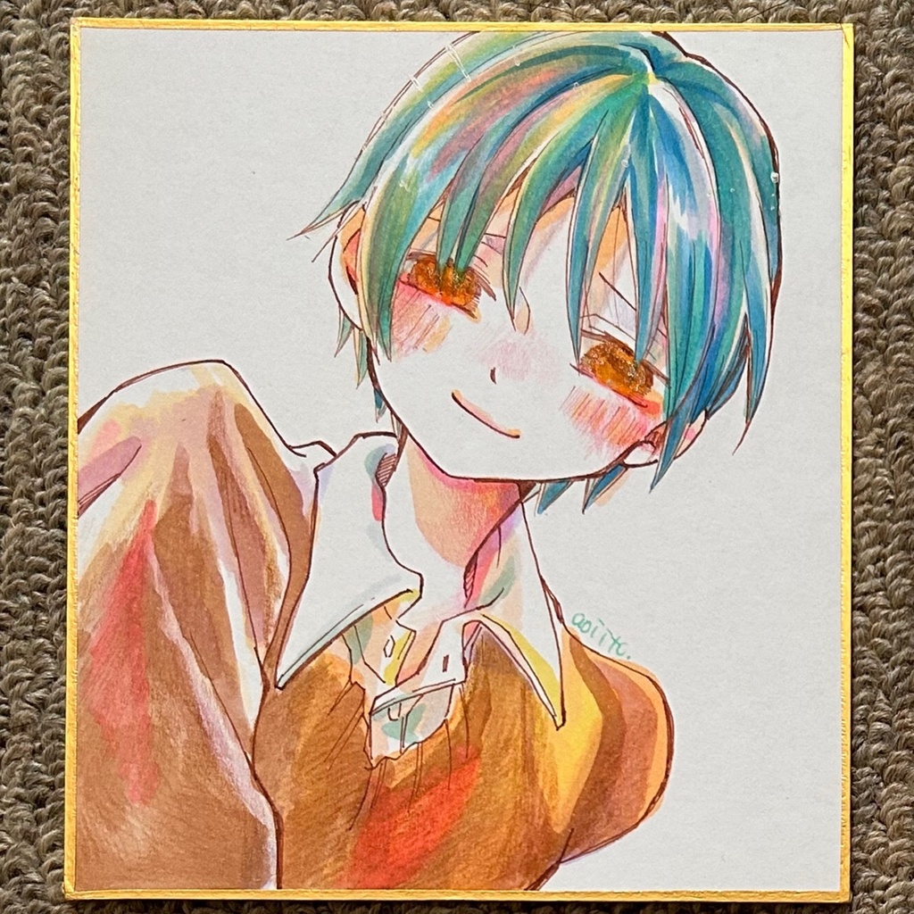 〈小色紙原画イラスト〉手描きイラスト：翼『好きな人にしか見せない表情』シリーズ