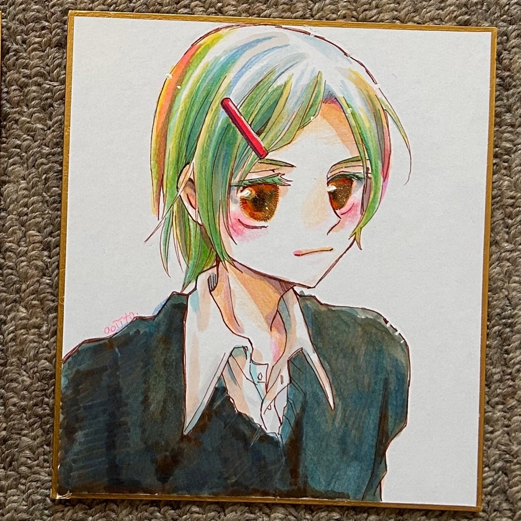 〈小色紙原画イラスト〉手描きイラスト：海『好きな人にしか見せない表情』シリーズ