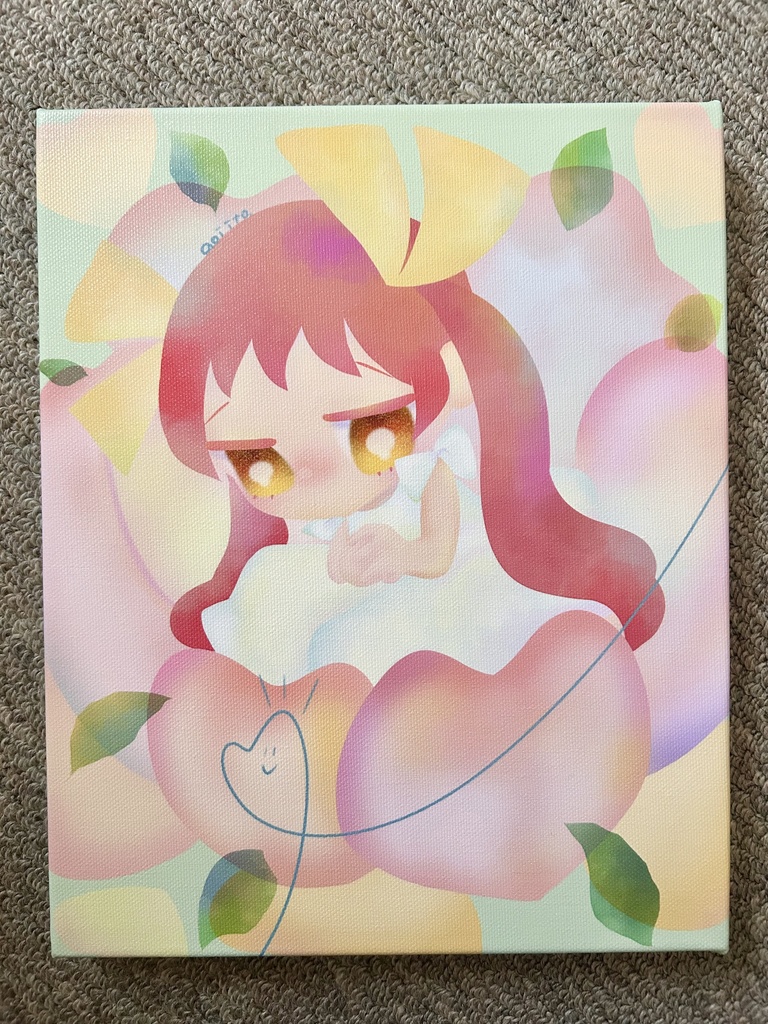 【キャンバスアート】『わたしの花言葉-Bloom as me-：かに座』 F3キャンバス　オリジナルイラスト