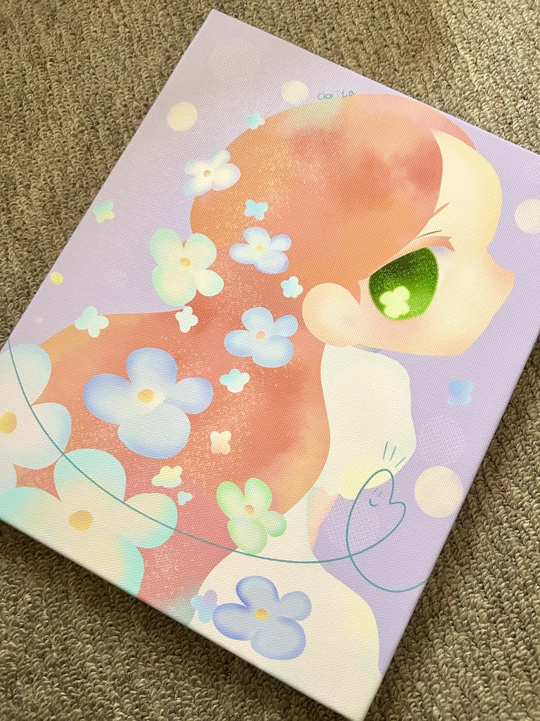 【キャンバスアート】『わたしの花言葉-Bloom as me-:おとめ座』 F3キャンバス オリジナルイラスト