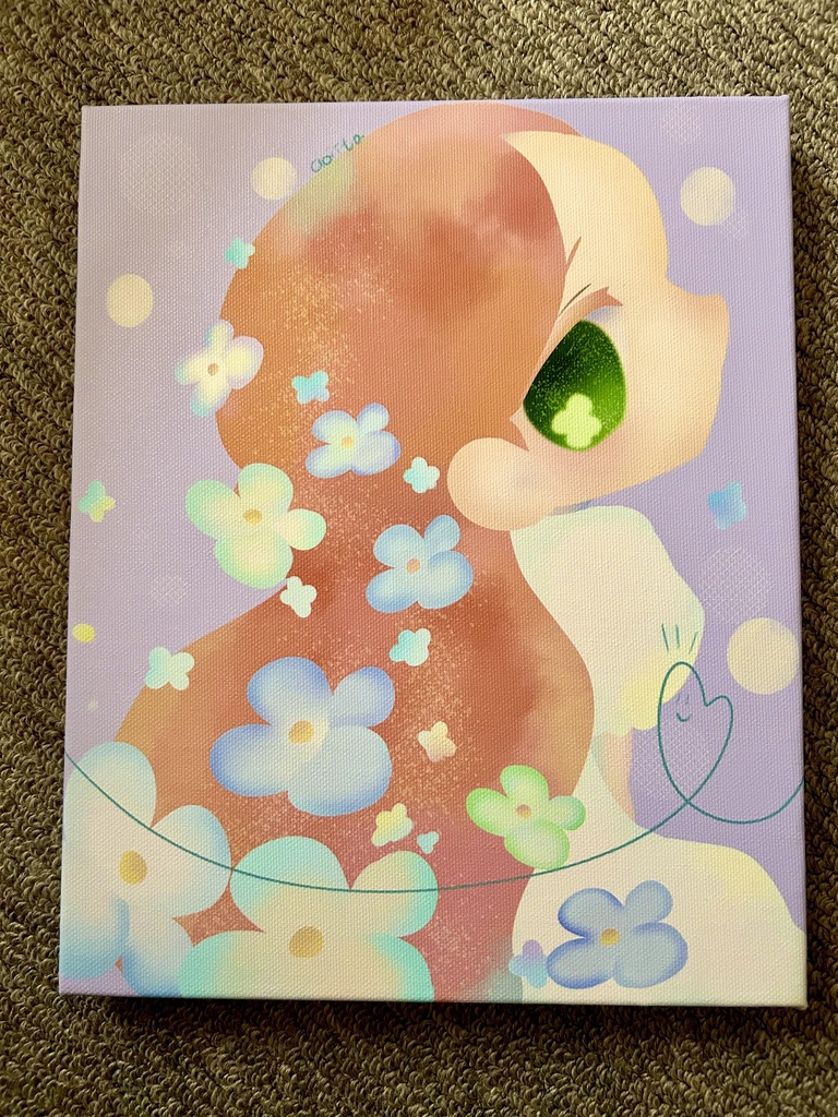 【キャンバスアート】『わたしの花言葉-Bloom as me-：おとめ座』 F3キャンバス　オリジナルイラスト