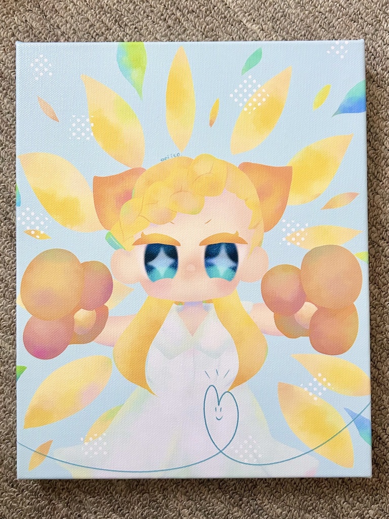 【キャンバスアート】『わたしの花言葉-Bloom as me-：しし座』 F3キャンバス　オリジナルイラスト