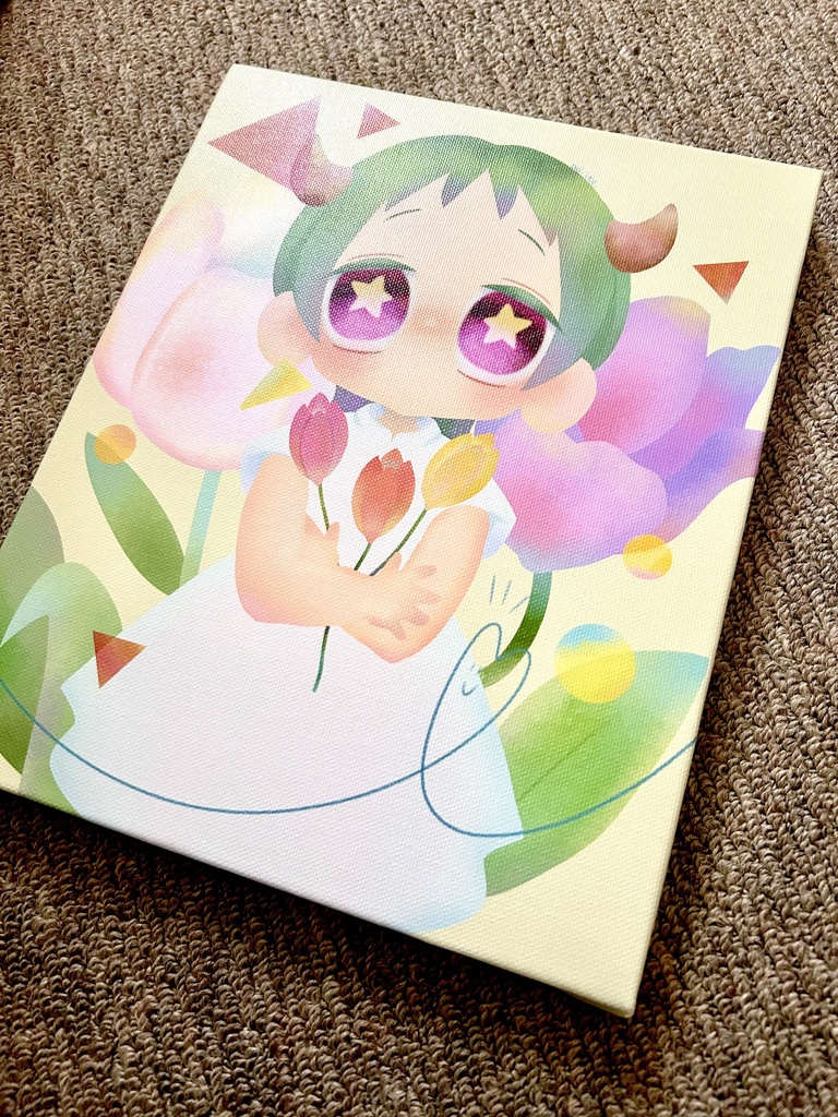 【キャンバスアート】『わたしの花言葉-Bloom as me-:おうし座』 F3キャンバス オリジナルイラスト