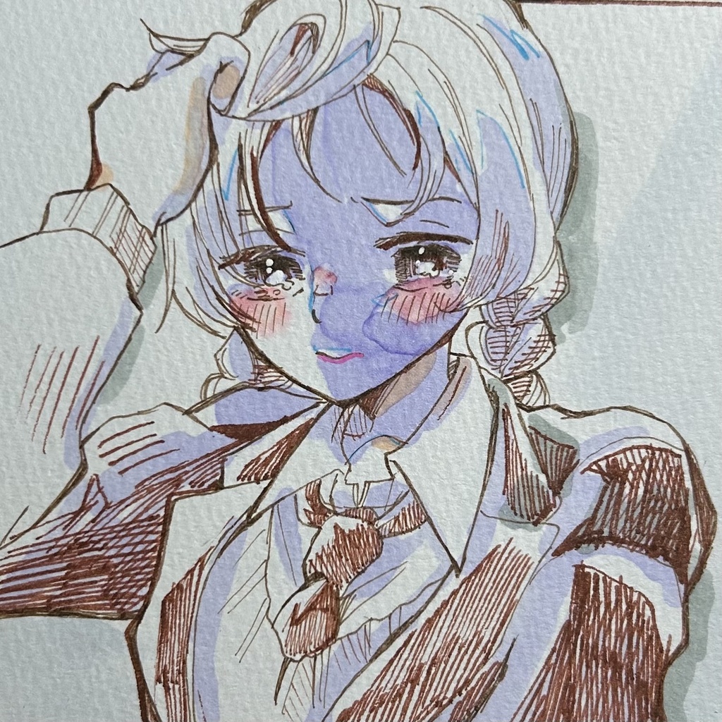 欠片【28】手描きイラスト：原画　オリジナル　創作女子　イラストカード