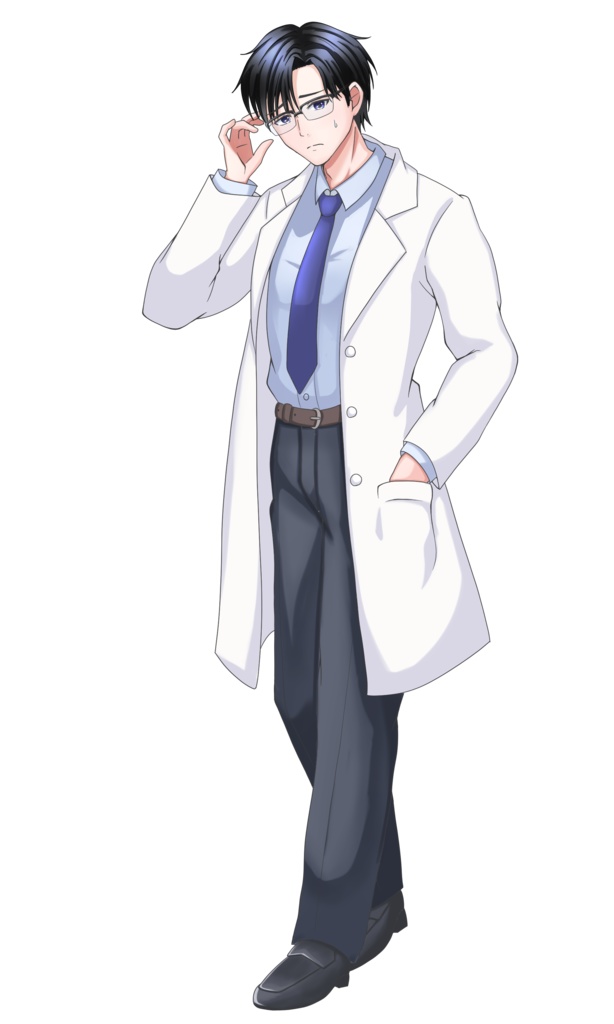 【立ち絵素材】表情8種!白衣を着た男性
