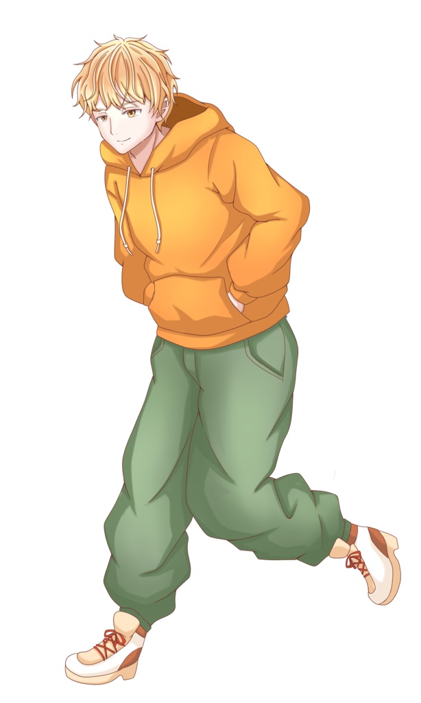 【立ち絵素材】表情8種!パーカーを着た男性