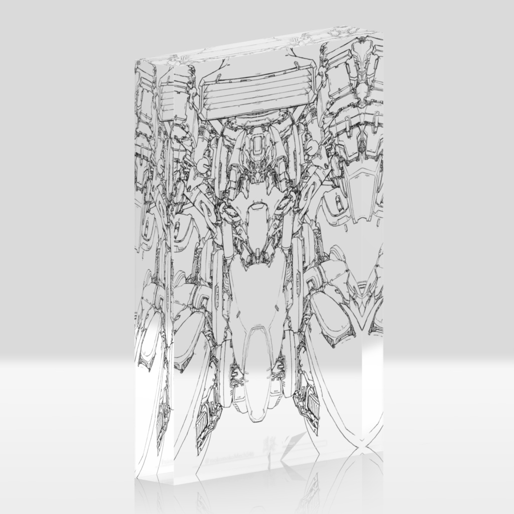 夏コミ用_ロボット線画アクリルブロック
