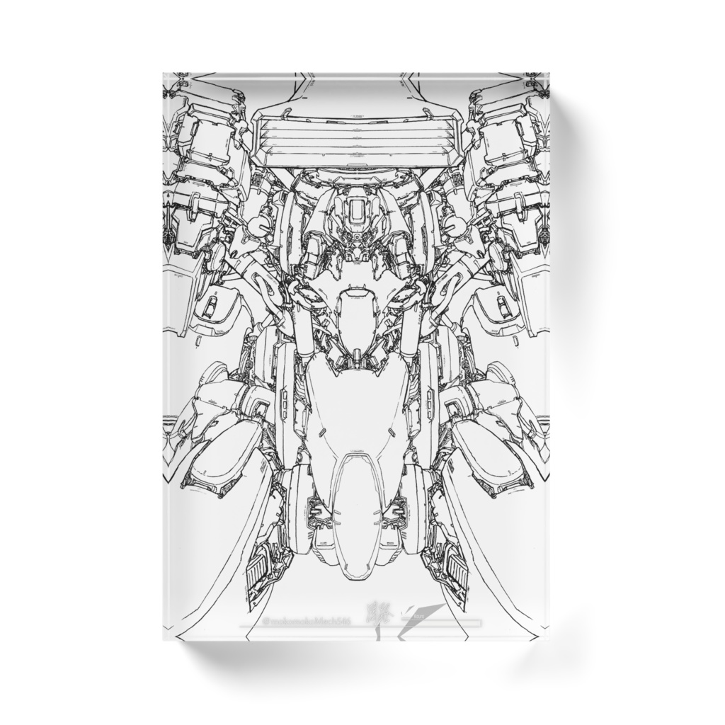 夏コミ用_ロボット線画アクリルブロック