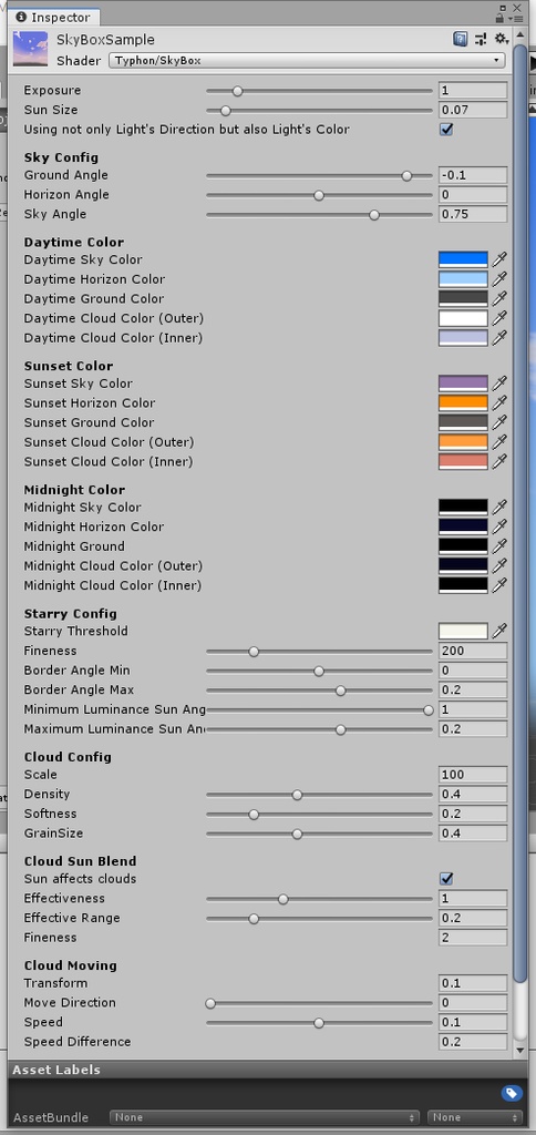 Unity用プロシージャルSkybox TyphonSkybox