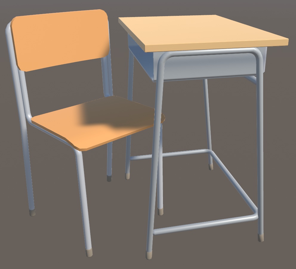 無料有 3Dモデル 教室の机（旧JISっぽいの）Unity用