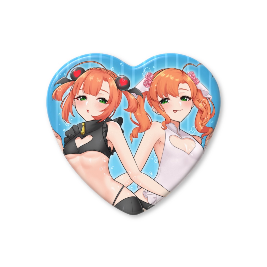 久遠シイ 7周年記念ハート缶バッジ