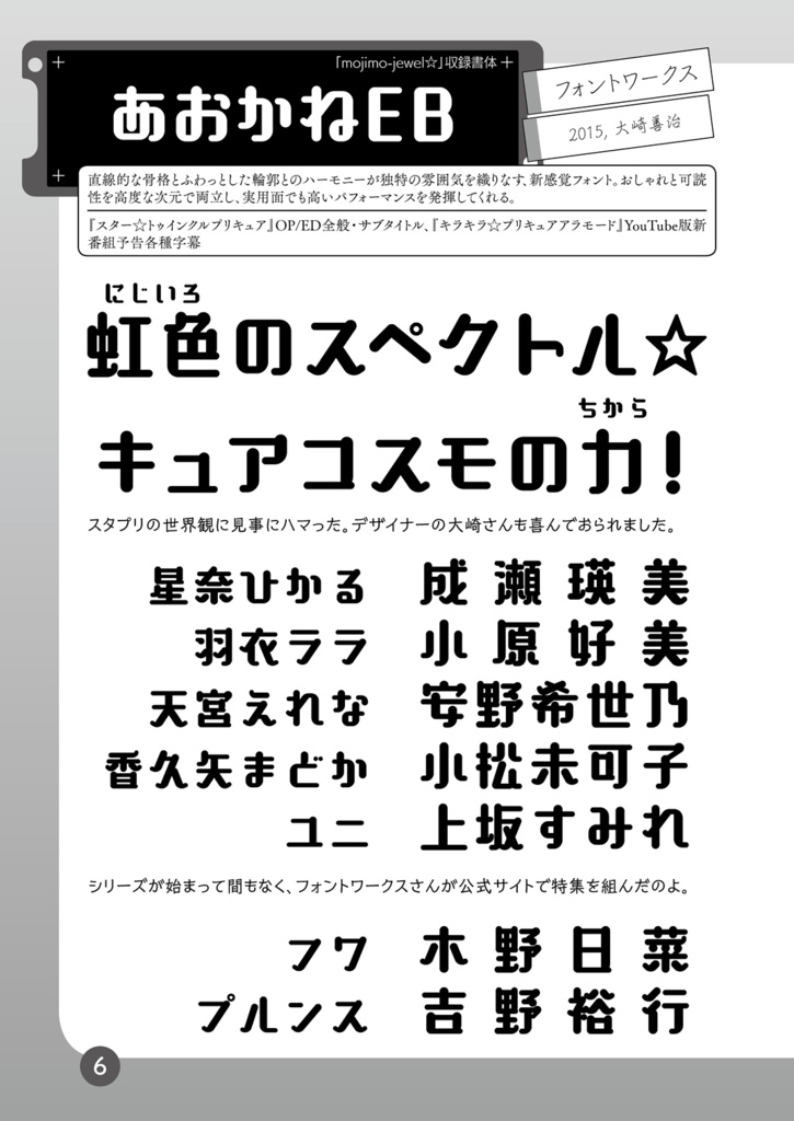 プリキュアのフォント2019