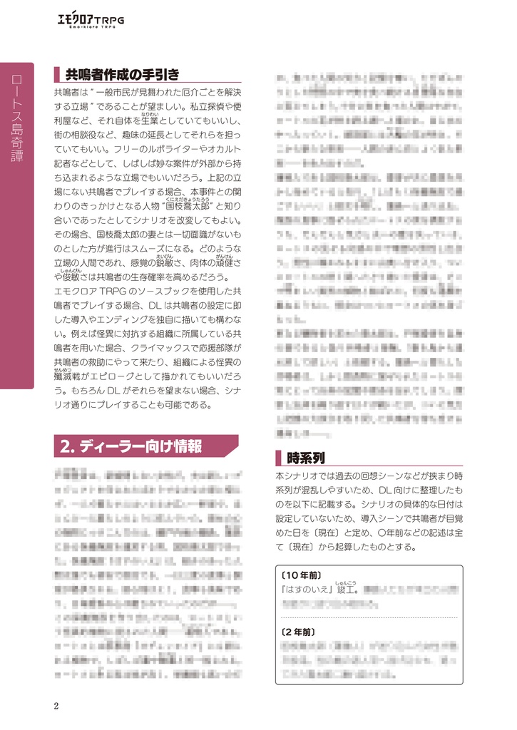 ロートス島奇譚【エモクロアTRPG】