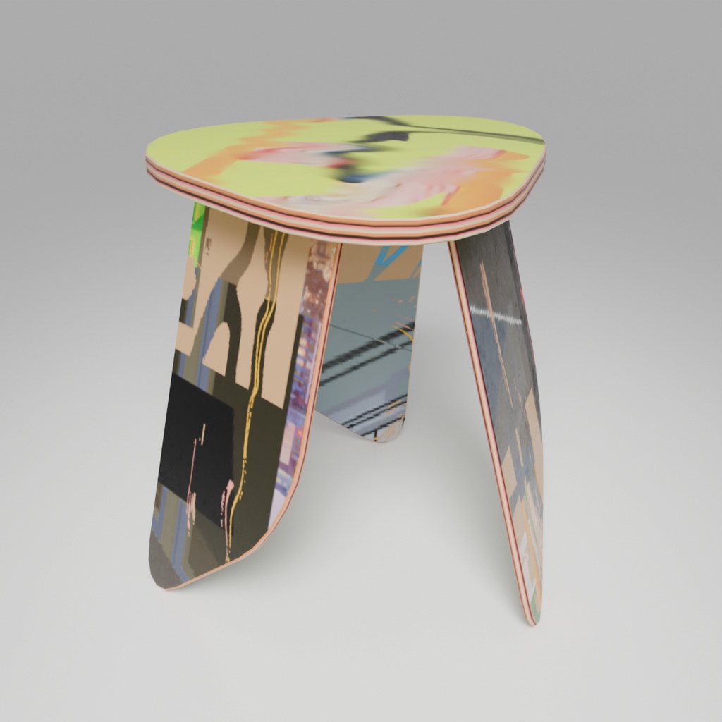 3DCG【DECK_STOOL】3colors