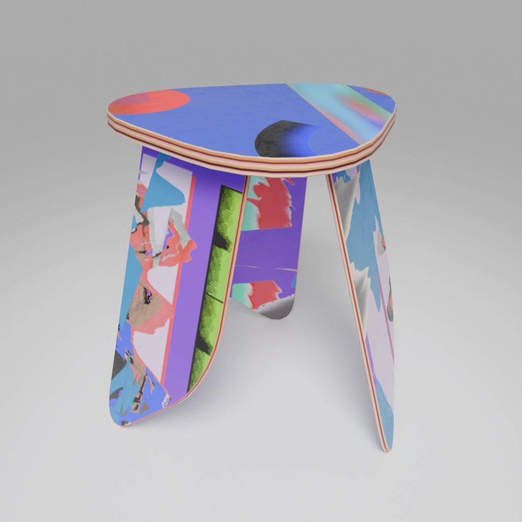 3DCG【DECK_STOOL】3colors