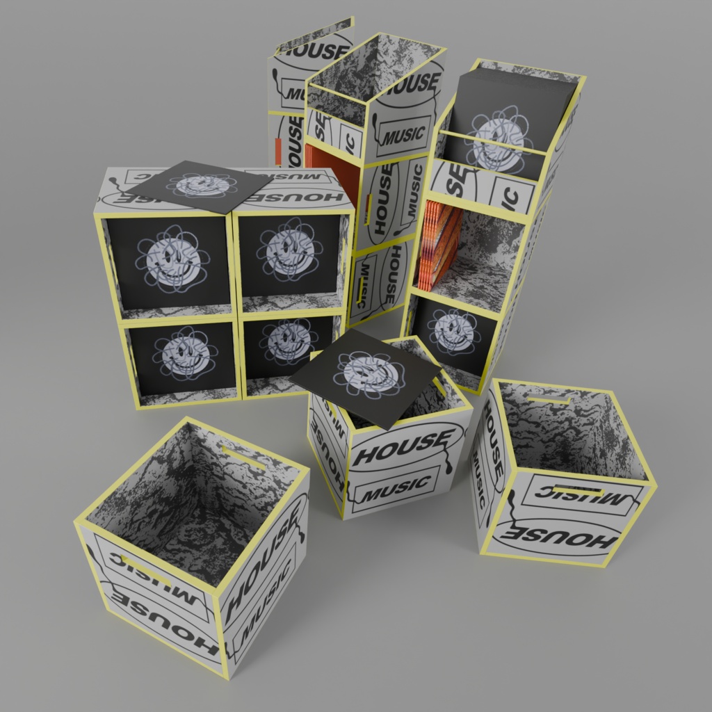 3DCG【Record_shelf】