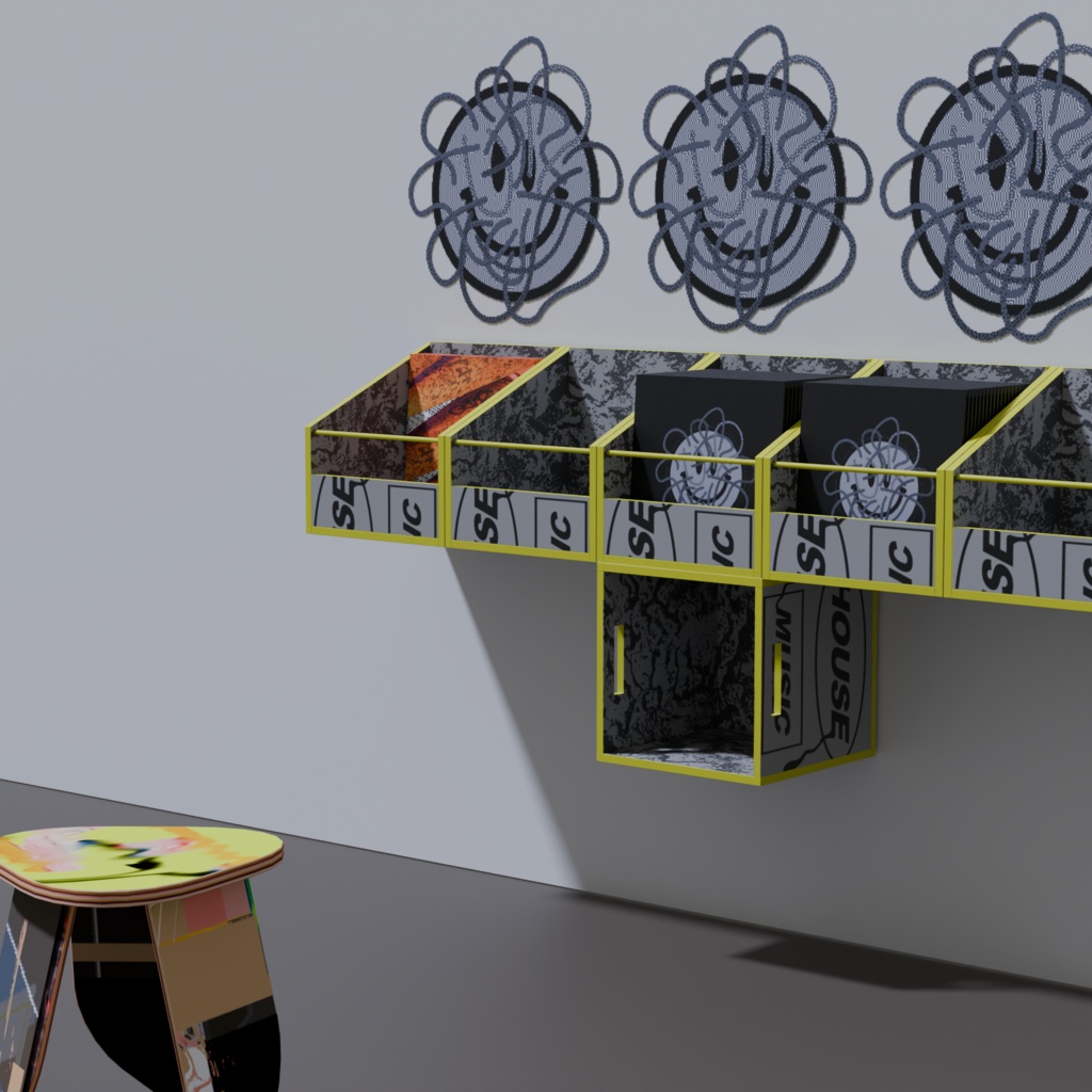 3DCG【Record_shelf】