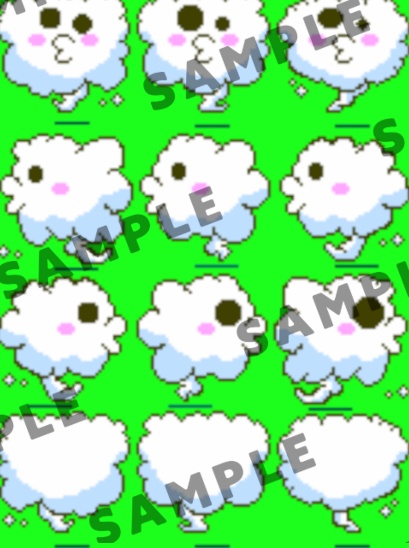 【4K対応】表情10種!カワイイ雲 マスコット素材パック 【立ち絵&キャラチップセット】