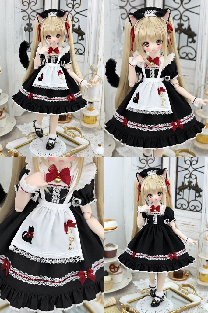 【即納品】「ニャンコのお茶会」1/4ドール衣装(MDD・KUMAKO用)