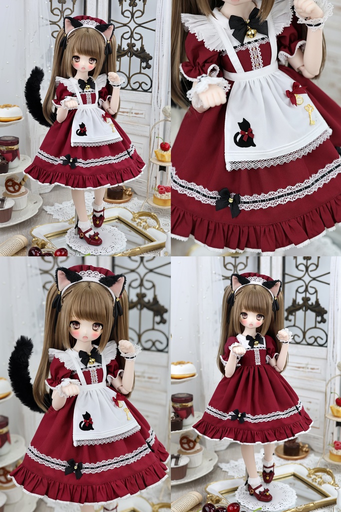 【即納品】「ニャンコのお茶会」1/4ドール衣装(MDD・KUMAKO用)