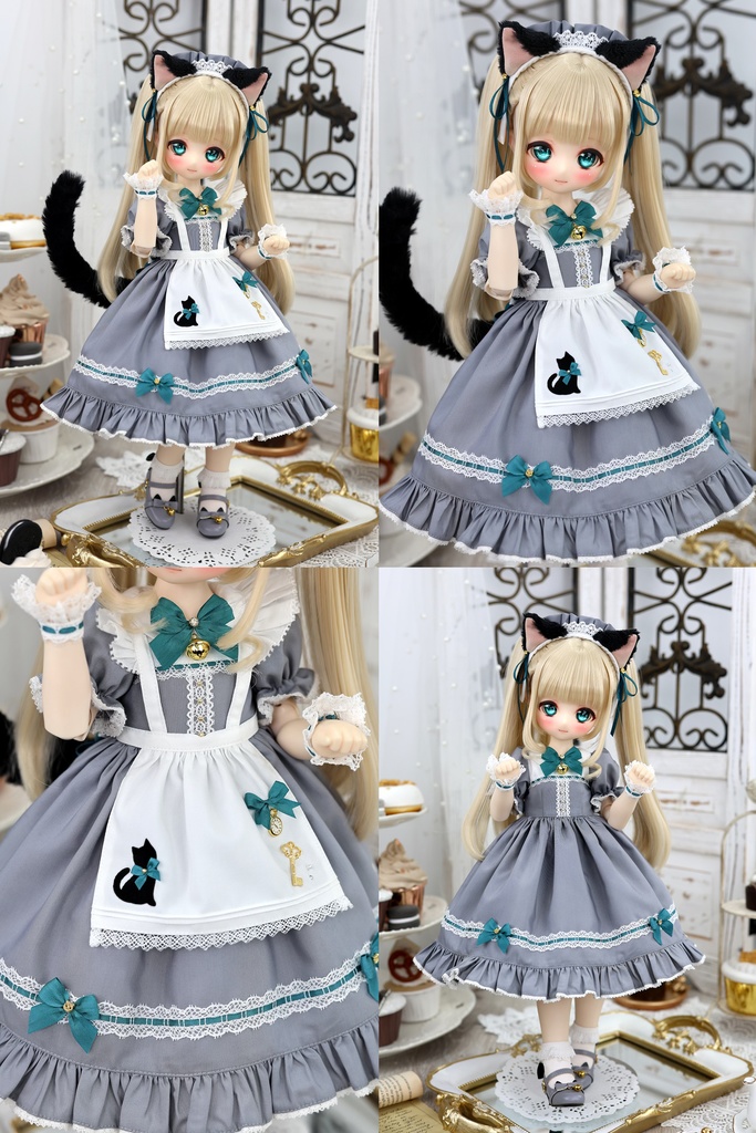 【即納品】「ニャンコのお茶会」1/4ドール衣装(MDD・KUMAKO用)