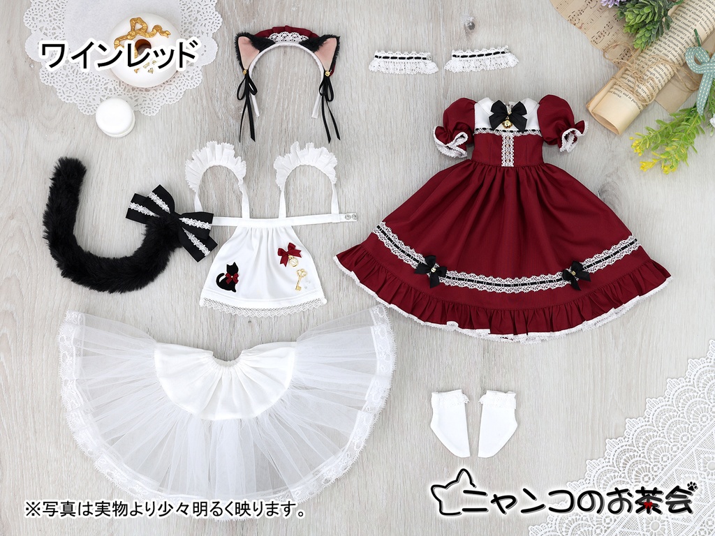 【即納品】「ニャンコのお茶会」1/4ドール衣装(MDD・KUMAKO用)