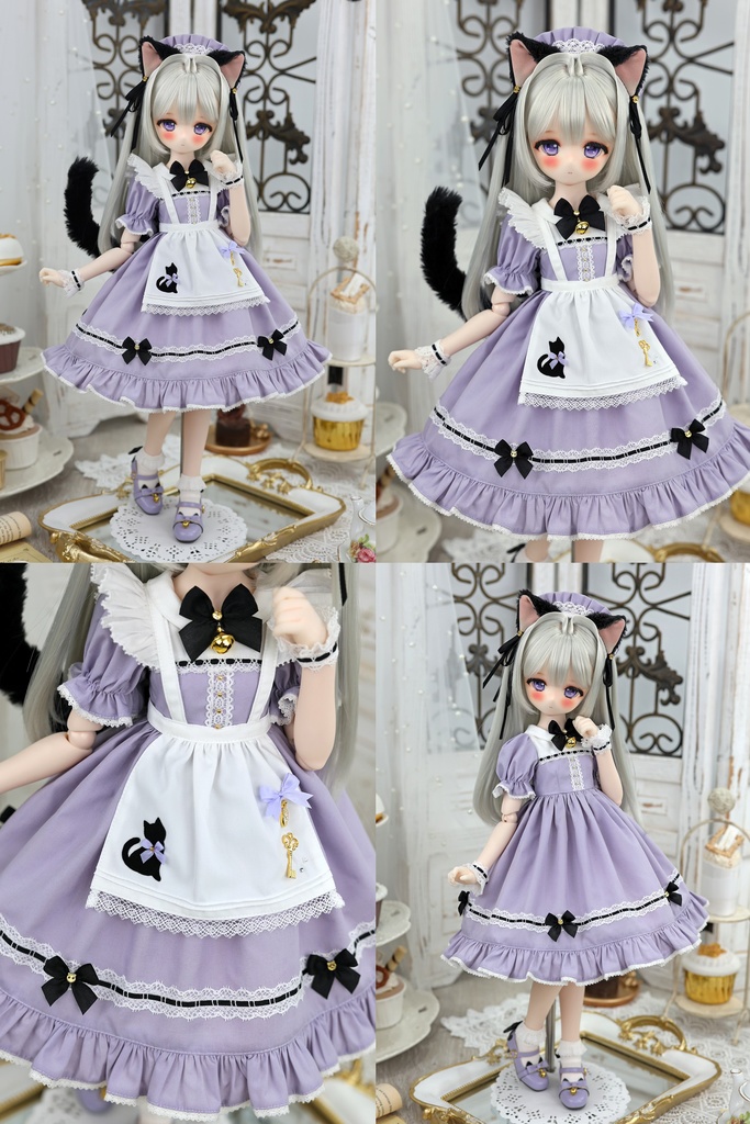 【即納品】「ニャンコのお茶会」1/4ドール衣装(MDD・KUMAKO用)