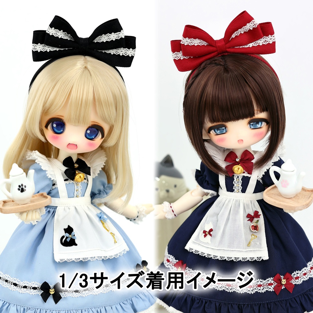 【受注予約】「ニャンコのお茶会」リボンカチューシャ