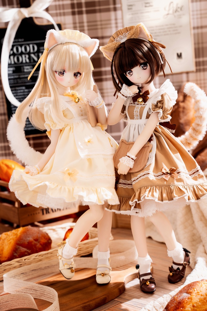【受注予約3月2日まで】新色「ニャンコのお茶会」1/4ドール服(MDD・KUMAKO用)
