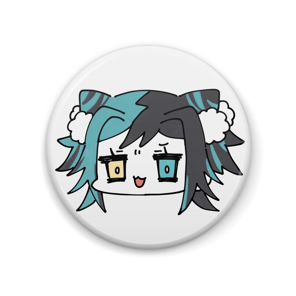 贅沢するなの顔缶バッジ(カラー)