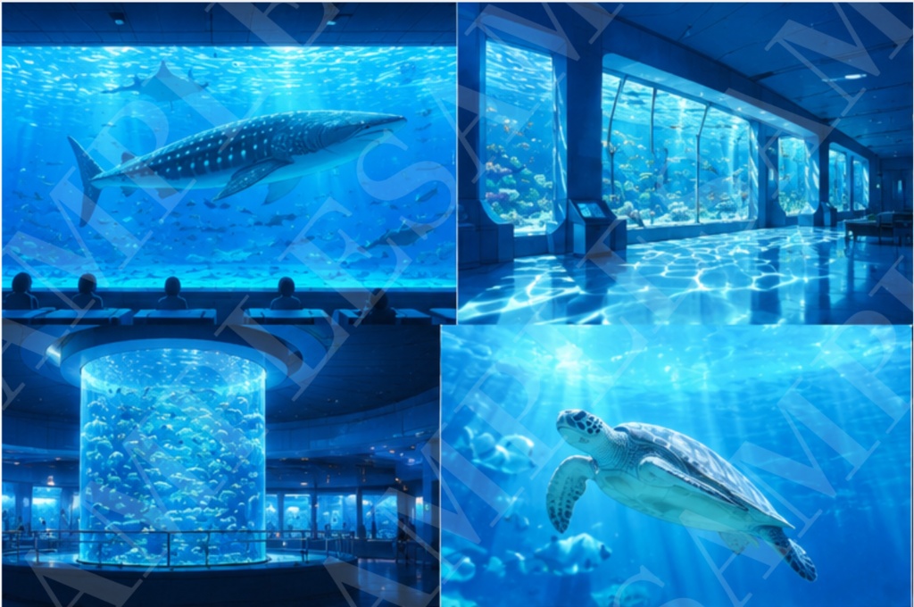水族館背景デザイン素材 16種セット