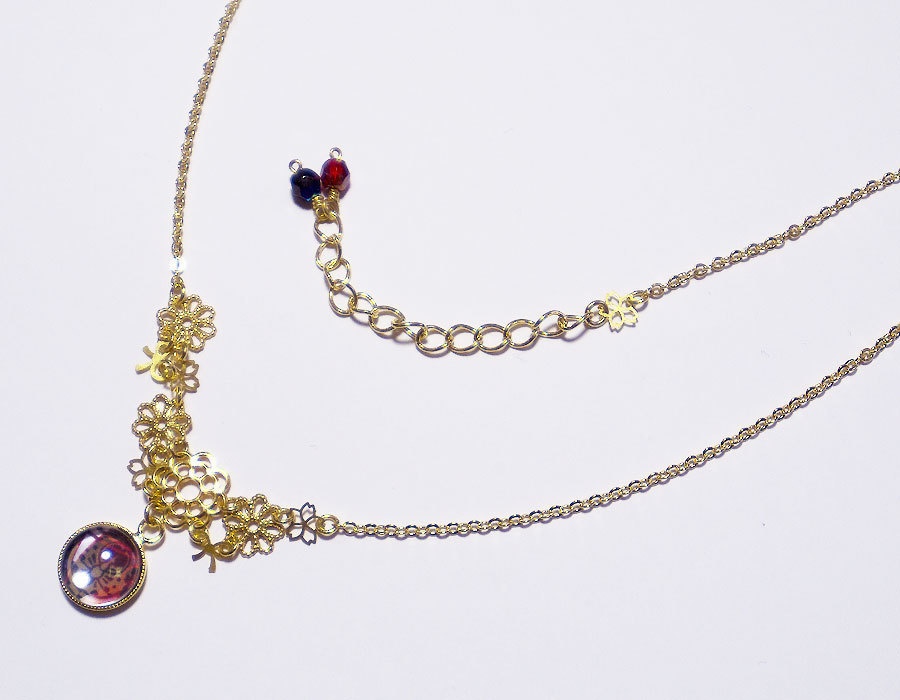 【全119振】刀剣乱舞 透かし刀紋と花のネックレス(101振り目以降)